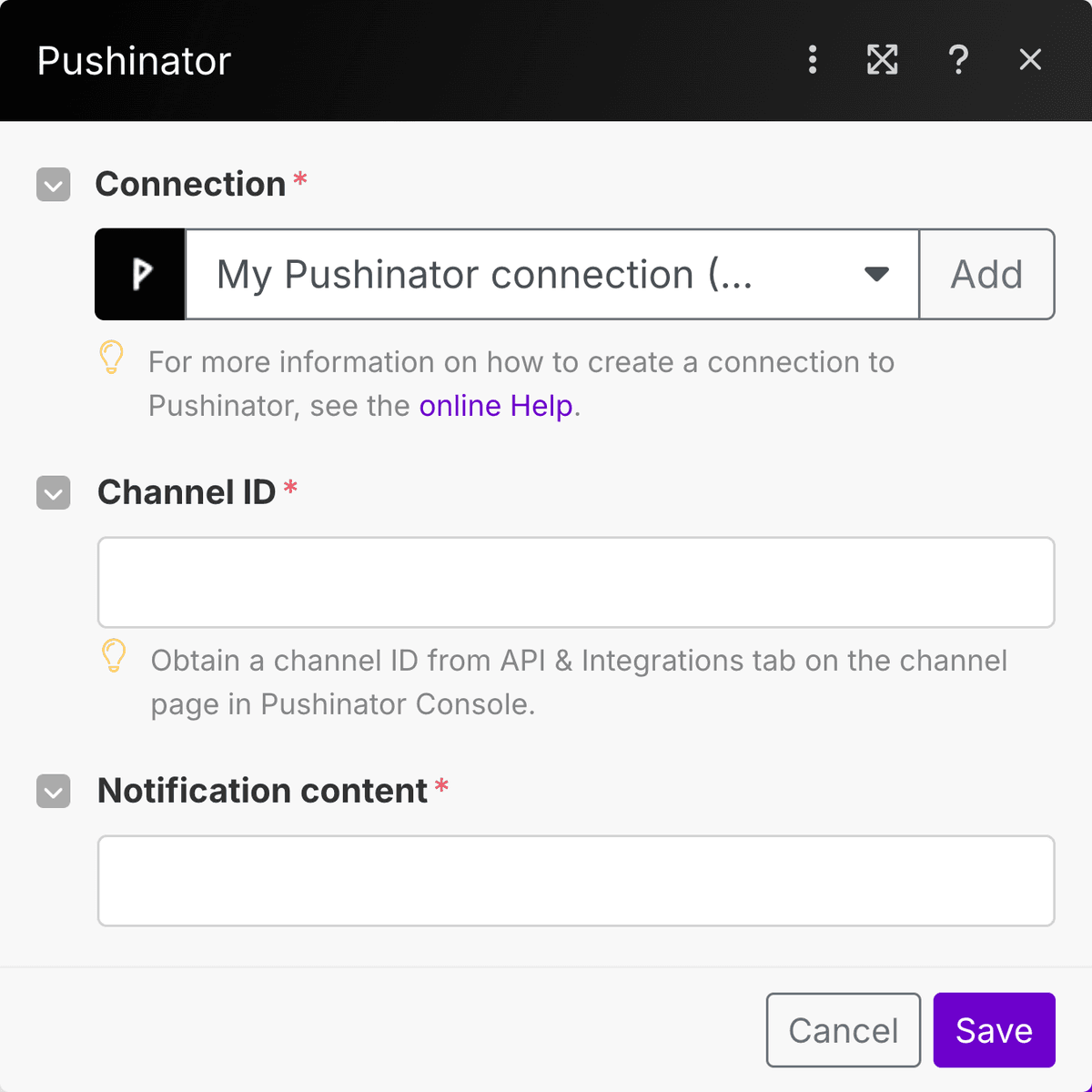 Make choose channel