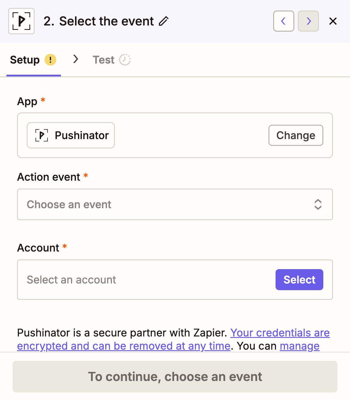 Zapier configure